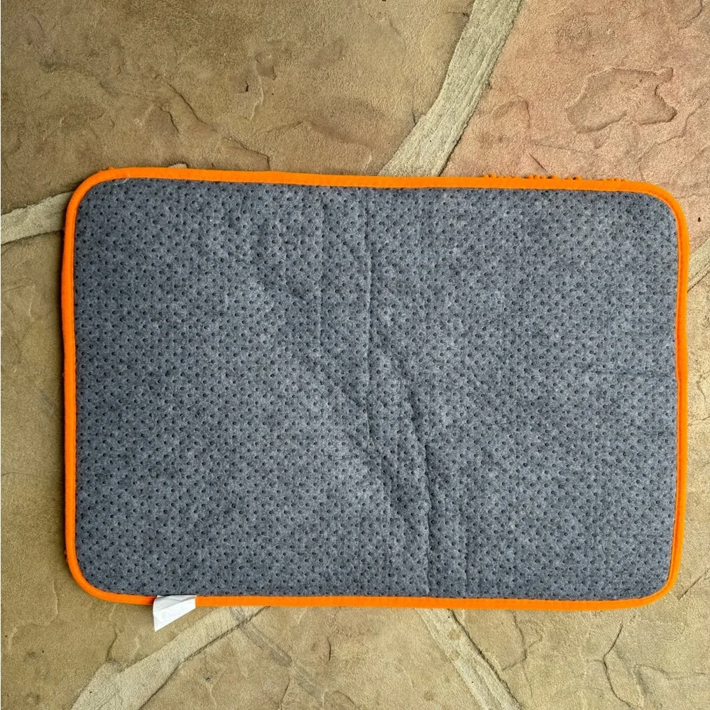 Vibrant, Orange, Shaggy, Bath Mat, Bundle of 2